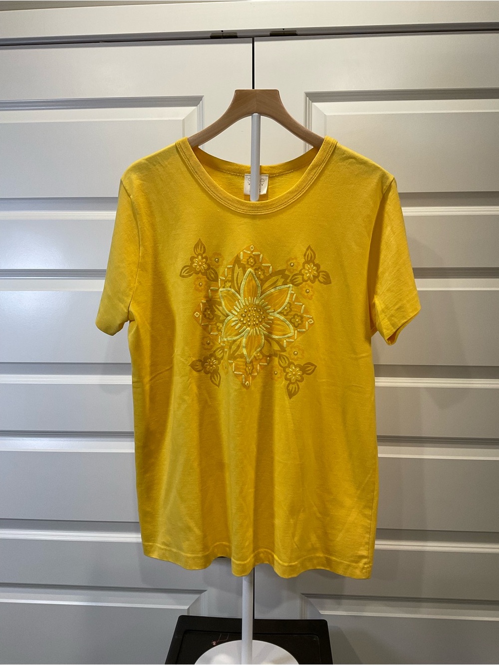 Studio Yellow Floral Medallion Short-Sleeve Tee